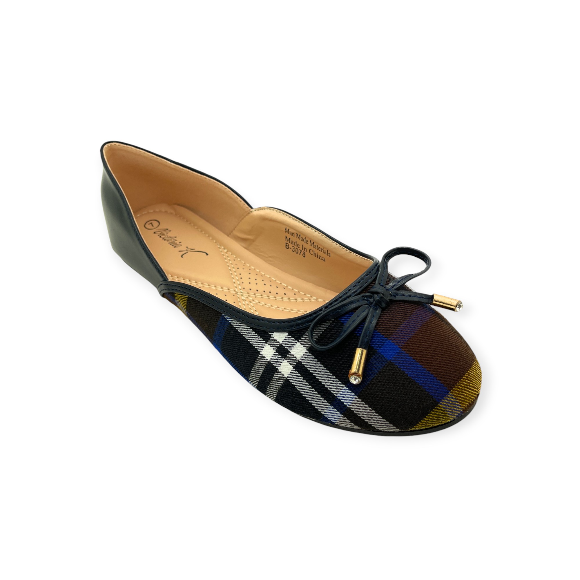 Victoria K Women's Ruffle With Gold Studs Ballerina Flats